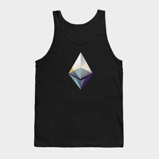 Ethereum modern styled minimalistic glass Tank Top by blockchainshirts